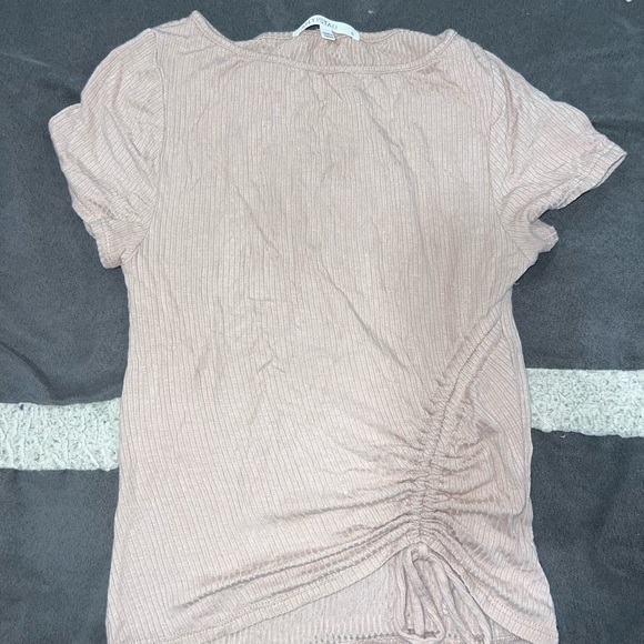 Cream Ruched Short Sleeve T-Shirt - Picture 1 of 1